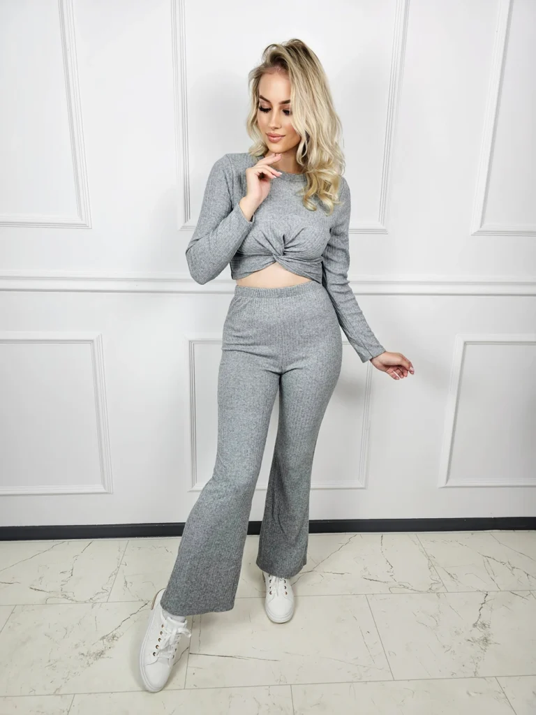 Komplet ALBA Sweterek + Spodnie Grey