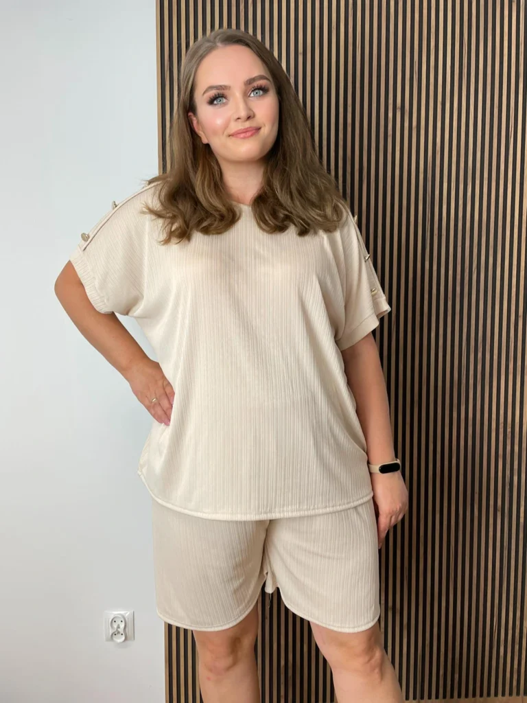 Komplet ALANI plus size beż