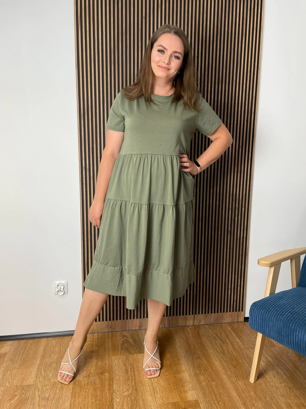 Sukienka NICOLA Plus Size oliwka