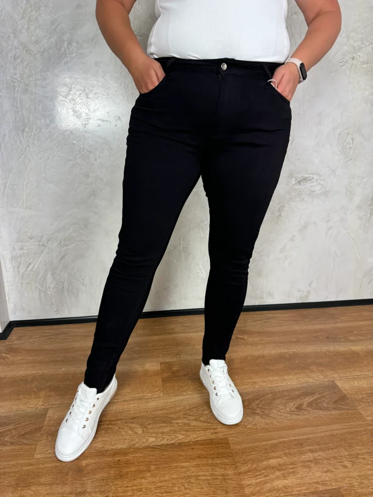 Spodnie damskie PLUS SIZE Msara PREMIUM klasyczne czarne