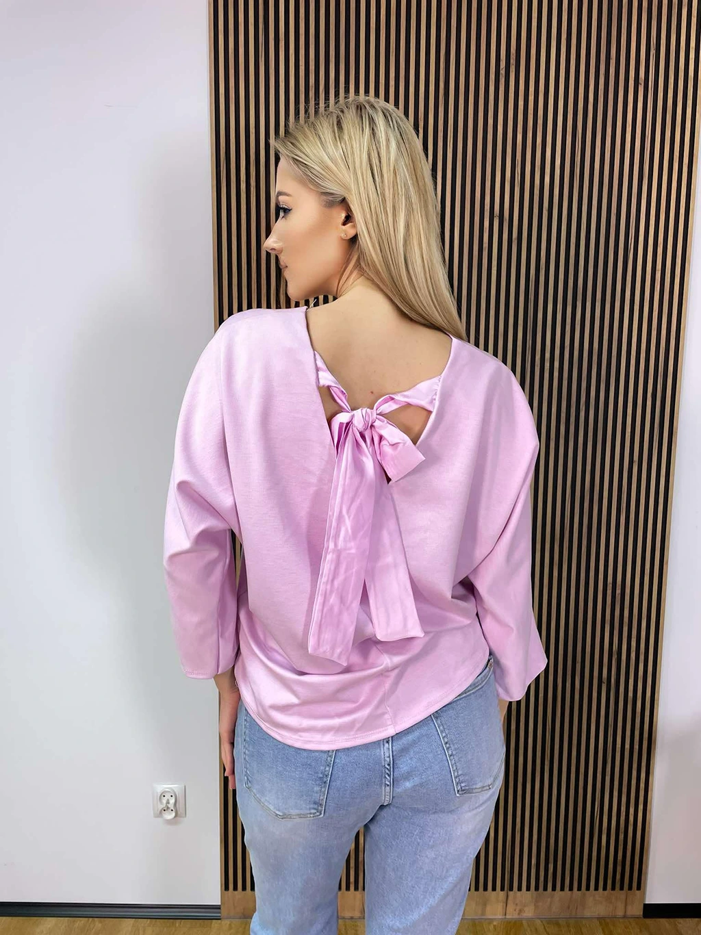 Bluzka VIVIEN wiązana na plecach liliowa