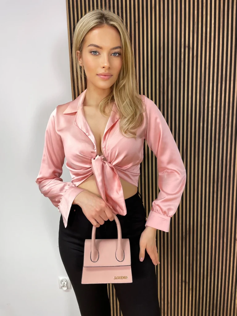 Koszula CARMEN wiązana różowa