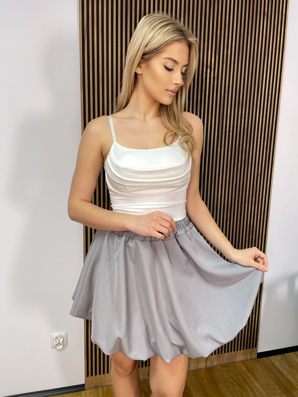 Spódnica CAMILLA bombka szara