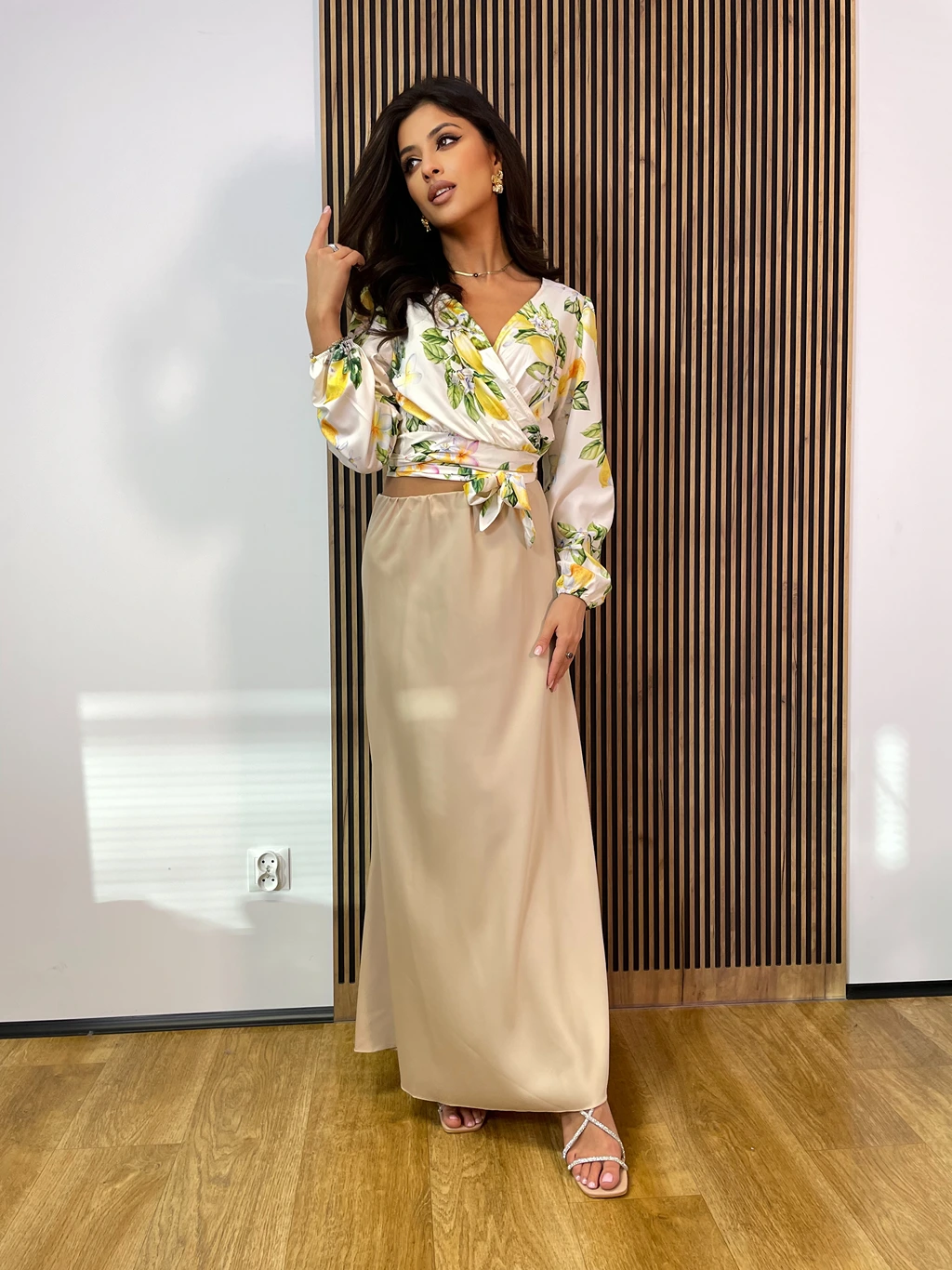 Spódnica MARGARET ala satynowa beżowa