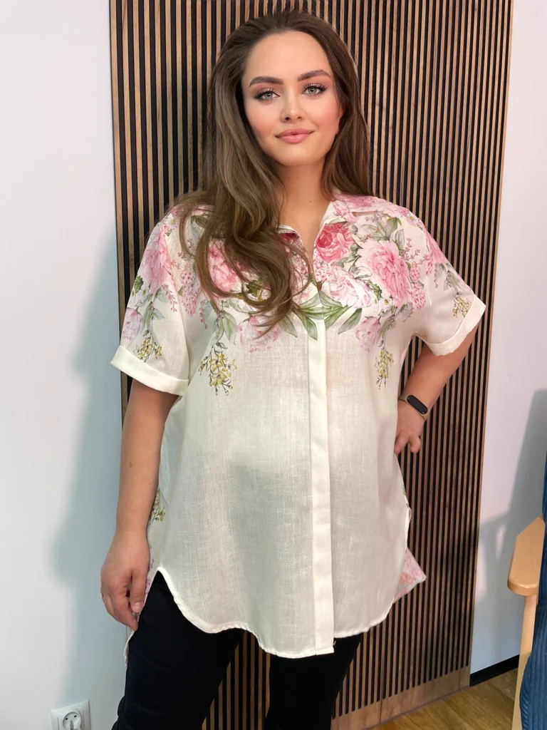 Koszula PLUS SIZE NOE w kwiaty
