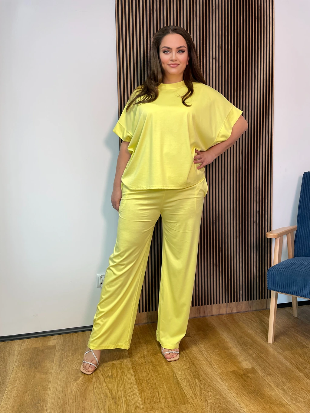 Komplet CLASSIC plus size żółty