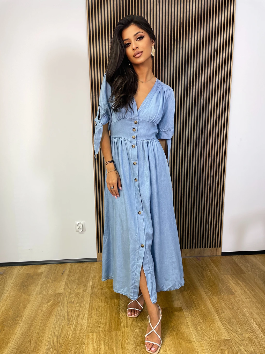 Sukienka AVENTI długa a`la jeans - obrazek 3