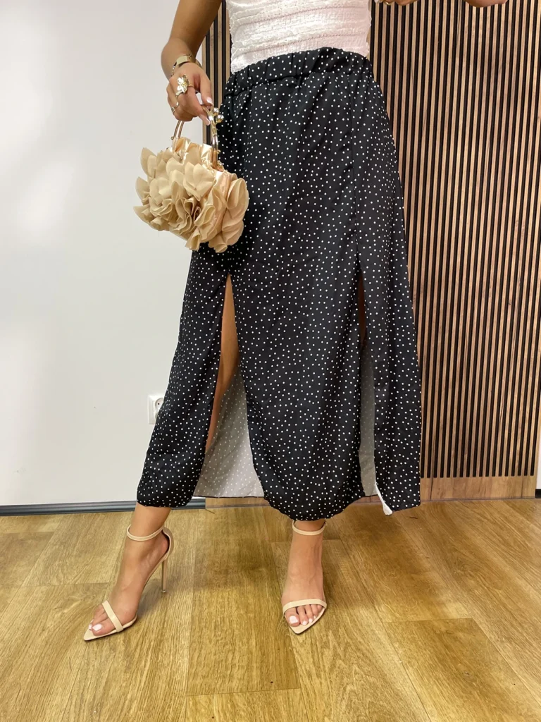 Spódnica SPRING czarna w groszki