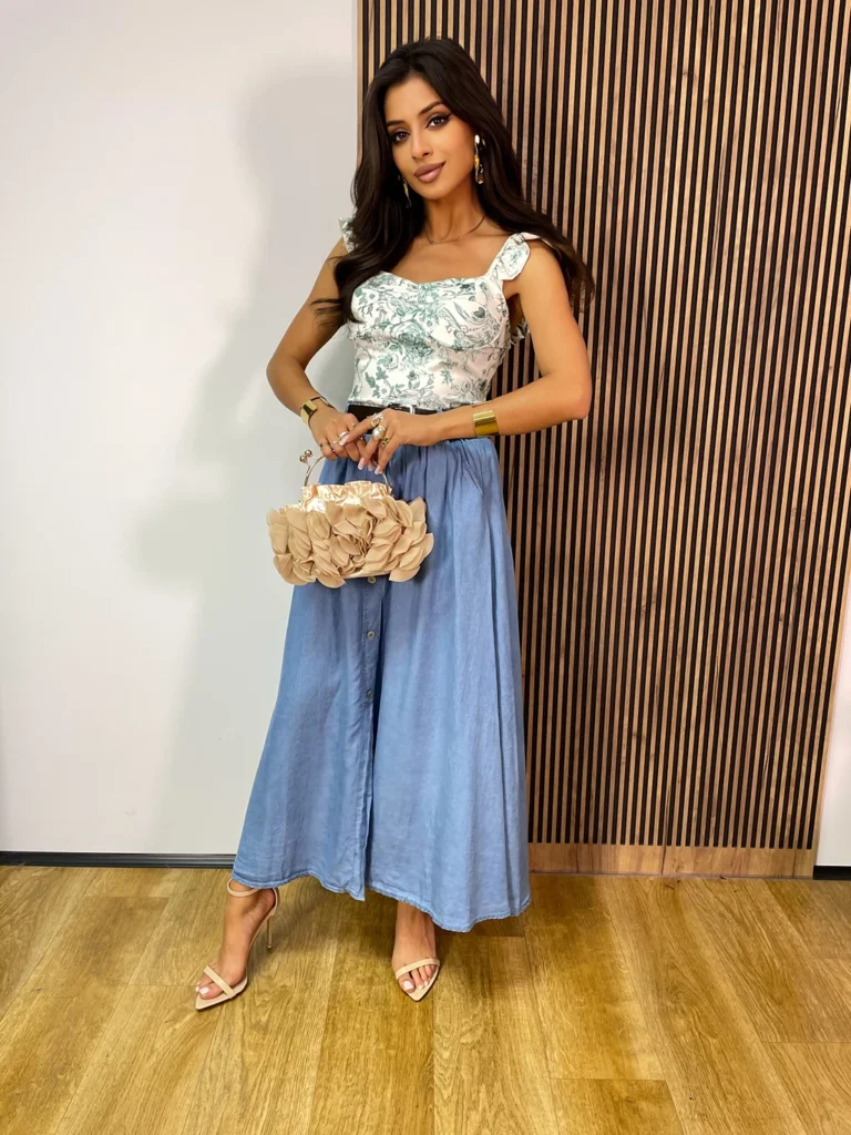 Spódnica RENA midi ala jeansowa na gumce