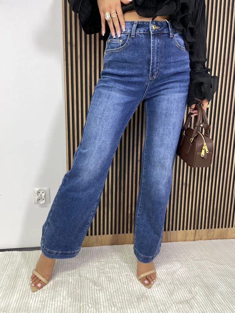 Spodnie damskie JEANSY SZWEDY MSARA prosta nogawka ciemne