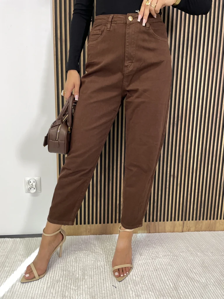 Spodnie damskie BALLON ciemne czekoladowe MSARA