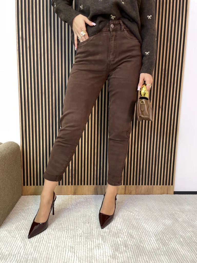 Spodnie damskie MOMFIT MOON GIRL czekoladowe klasyczne