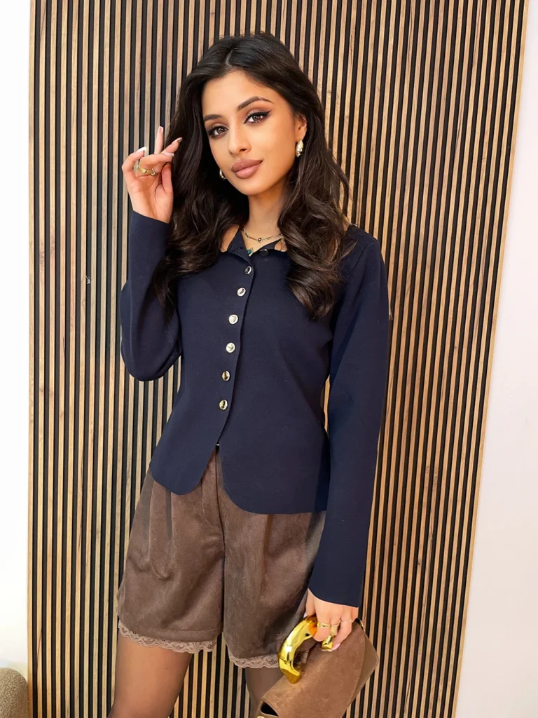 Spodenki BONI czekoladowe ala zamszowe na gumce z koronką