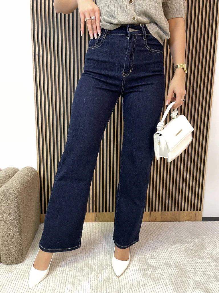 Spodnie damskie JEANSY SZWEDY MSARA prosta nogawka ciemne