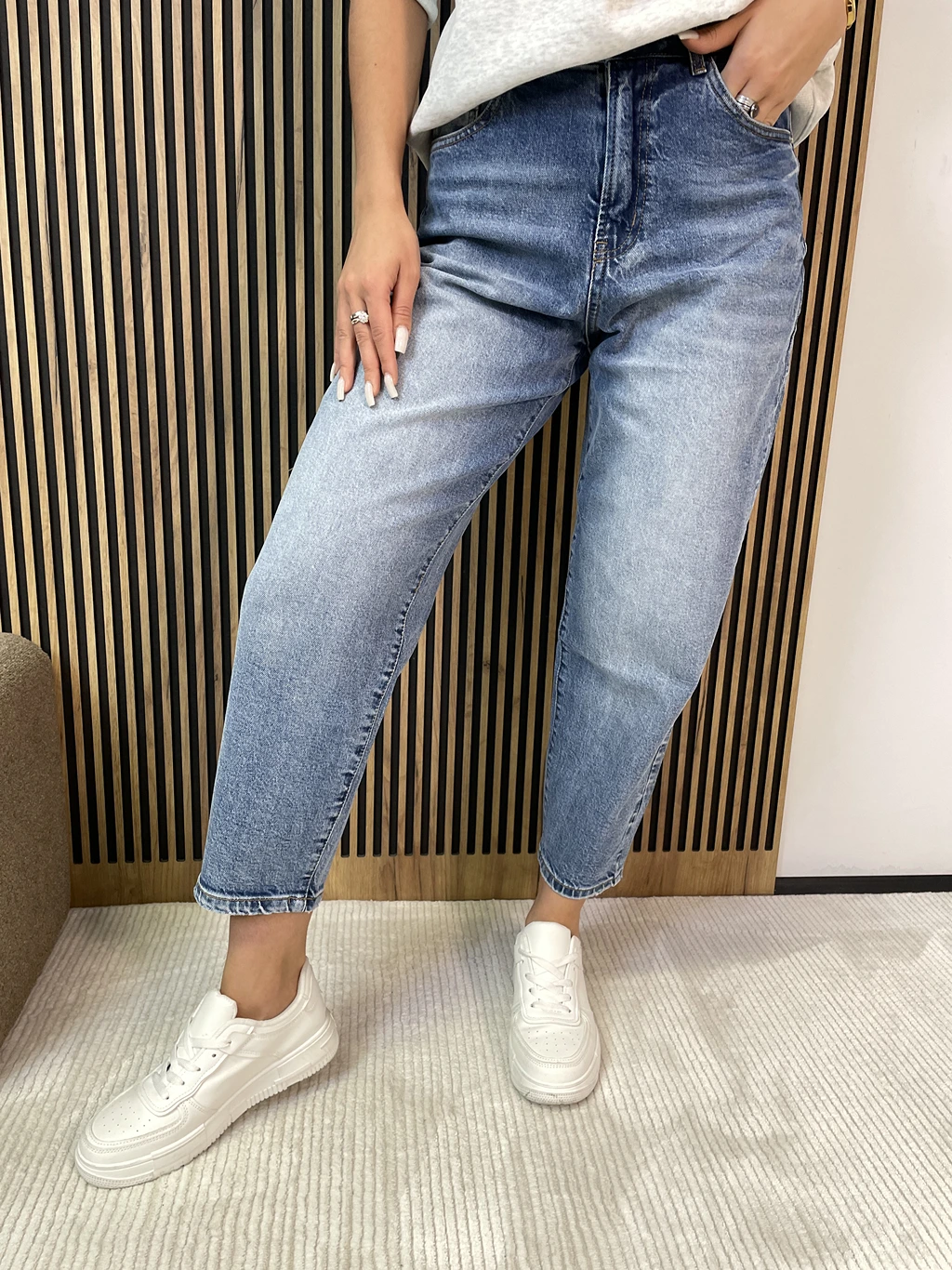 Spodnie damskie BALLON jasny jeasns Msara