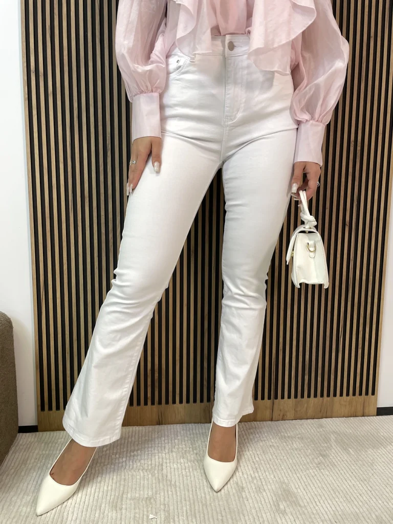 Spodnie damskie dzwony MSARA białe