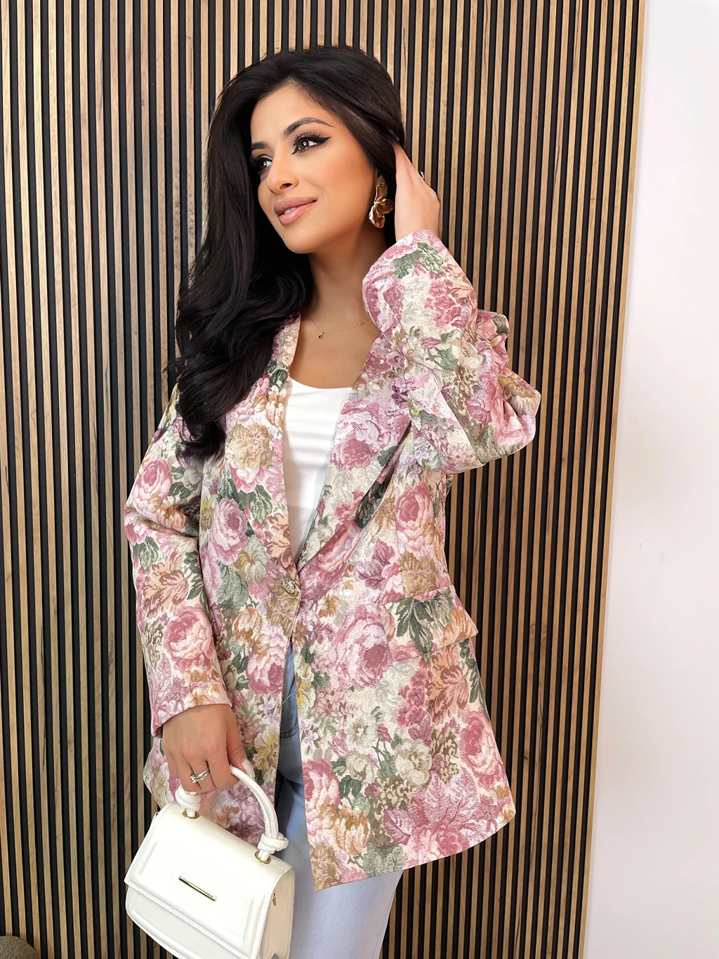 Marynarka damska FLOWER różowa