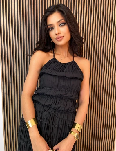 Komplet damski bluzka i spódnica MARGO czarny