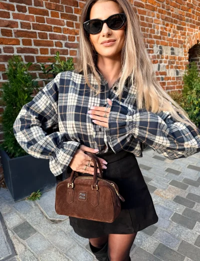 Koszula damska w kratę Harlen granat