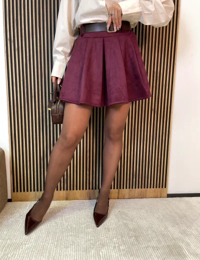 Spódnico spodenki plisowane VELLUNA bordo