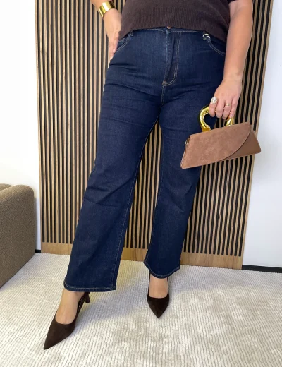 Spodnie damskie jeansowe PLUS SIZE REDSEVENTY niebieskie ciemne, szwedy